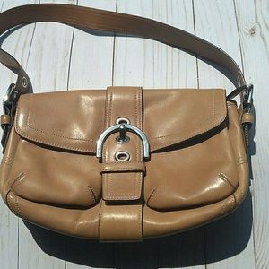 Leather coach handbag